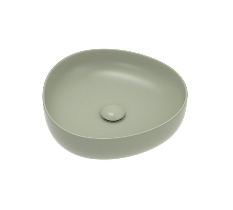 Fienza Pebble Small Above Counter Basin - Matte Olive