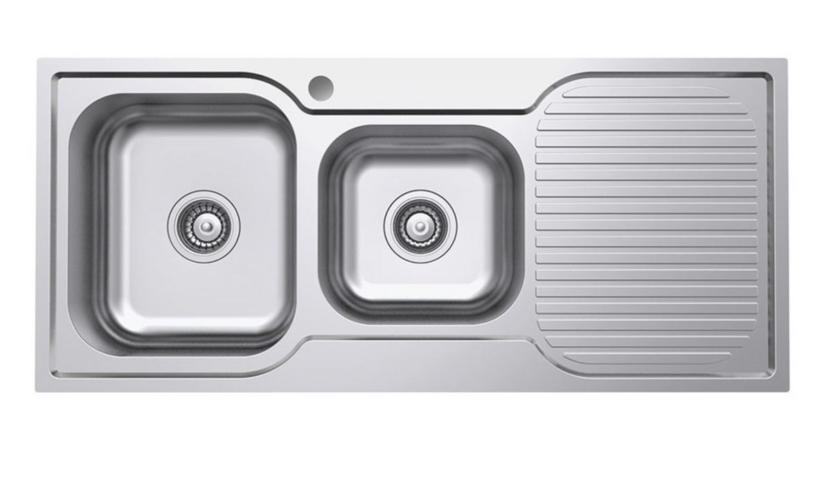 Fienza Tiva 1080 Sink With Drainer -Left Bowl