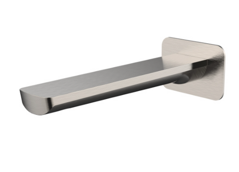 Millennium Akemi Square Wall Bath Outlet 180mm - Brushed Nickel
