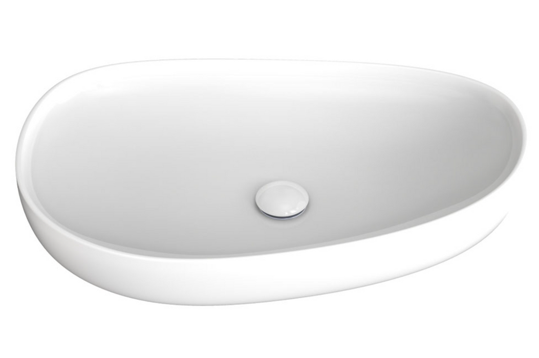 Fienza Pebble Large Above Counter Basin - Gloss White