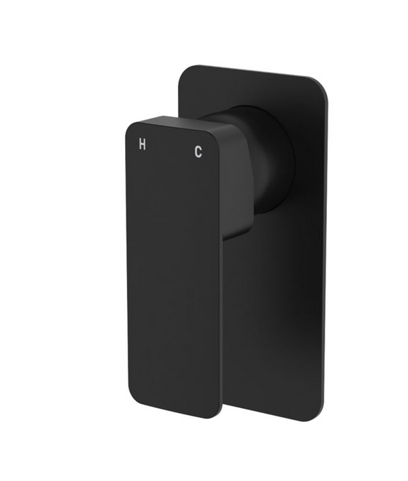 Fienza Tono Wall Mixer - Rectangular Back Plate - Matte Black