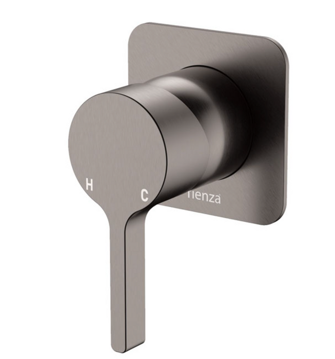 Fienza Sansa Square Wall Mixer - Brushed Gunmetal
