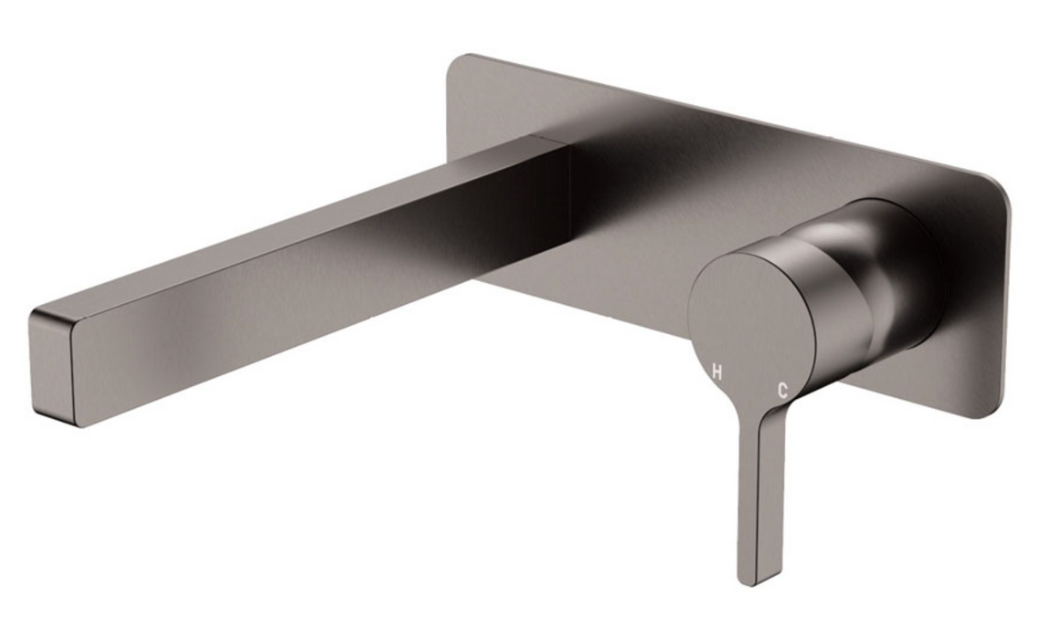 Fienza Sansa Wall Basin Set - Brushed Gunmetal