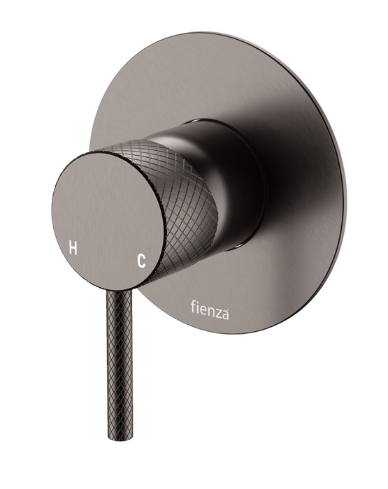 Fienza Axle Wall Mixer - Large Back Plate - Brushed Gunmetal