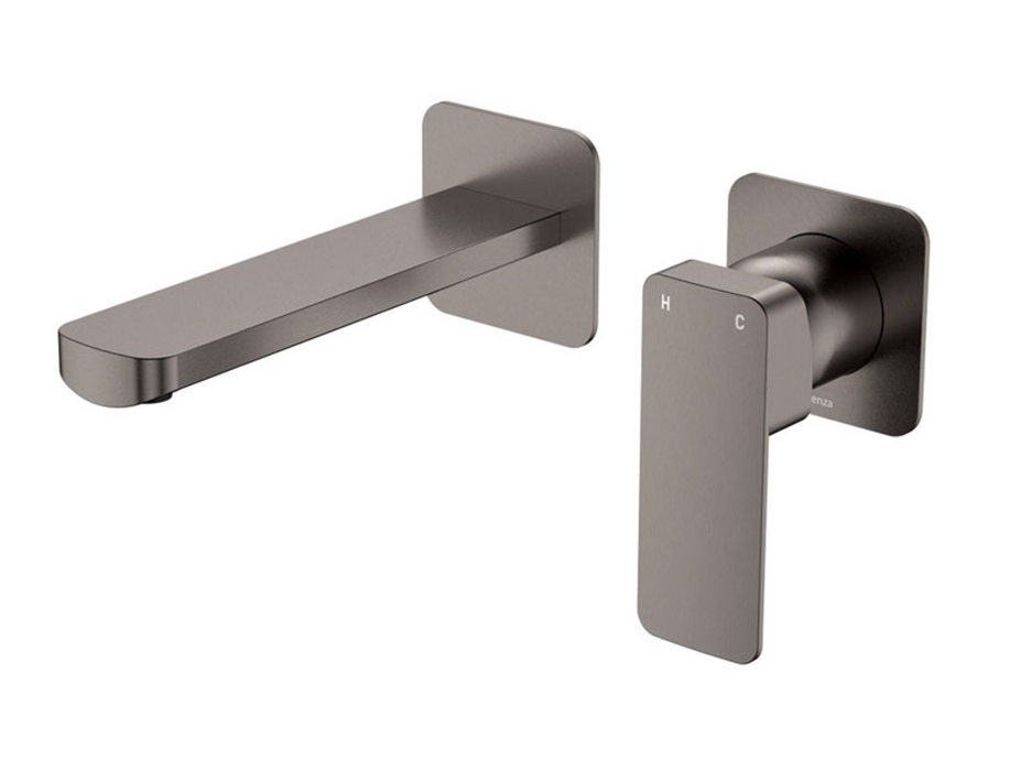 Fienza Tono Wall Basin/Bath Set - 160mm Outlet - Brushed Gunmetal