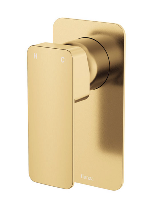 Fienza Tono Wall Mixer - Rectangular Back Plate - Urban Brass