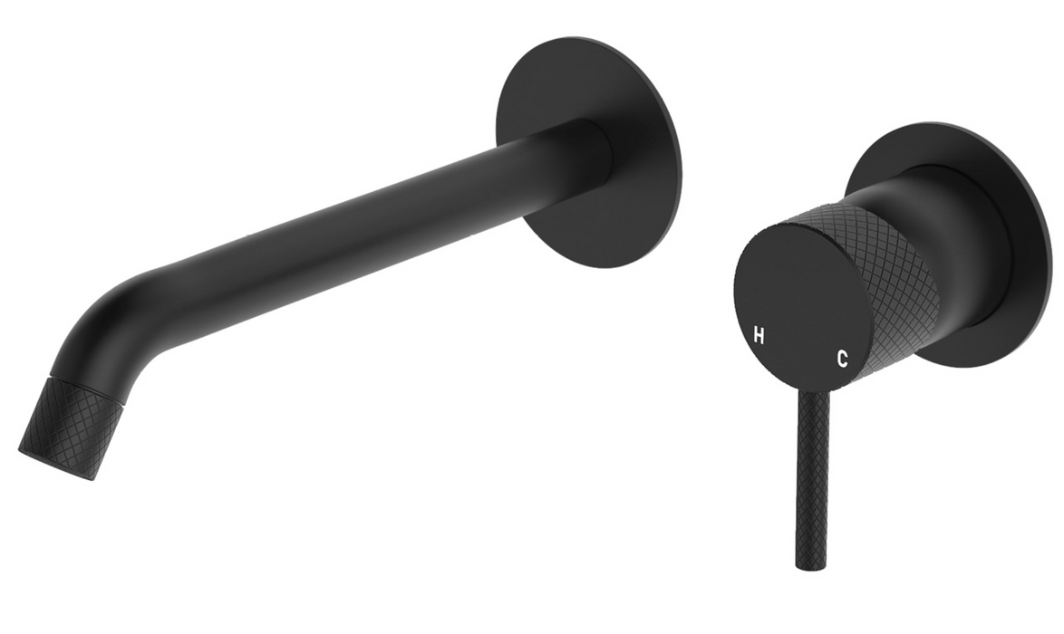 Fienza Axle Wall Basin/Bath Set - 200mm Outlet - Matte Black