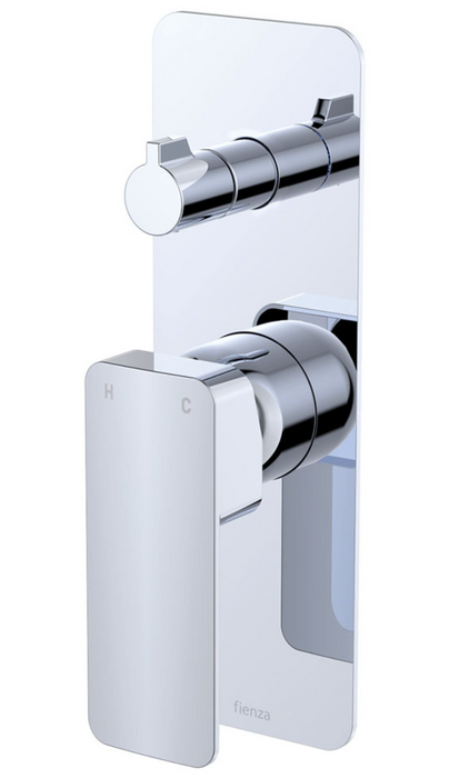 Fienza Tono Wall Diverter Mixer - Rectangular Back Plate - Chrome