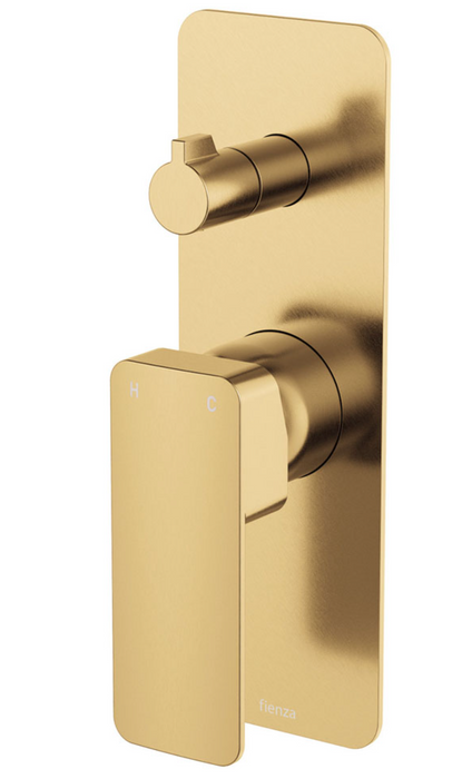 Fienza Tono Wall Diverter Mixer - Rectangular Back Plate - Urban Brass