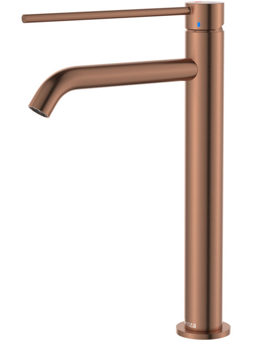 Fienza Kaya Care Tall Basin Mixer - Brushed Copper