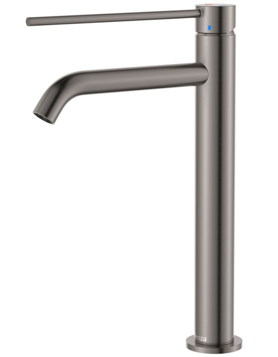Fienza Kaya Care Tall Basin Mixer - Brushed Gunmetal