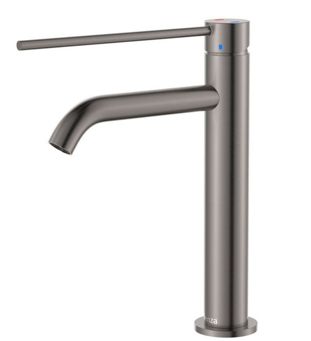 Fienza Kaya Care Medium Basin Mixer - Brushed Gunmetal