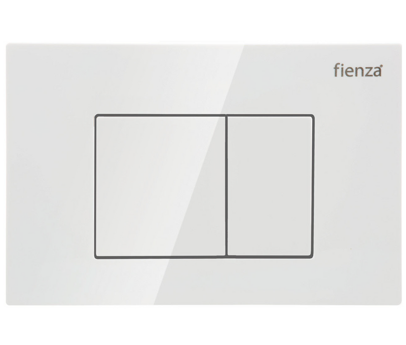 Fienza R&T Rectangular Button Flush Plate - Gloss White