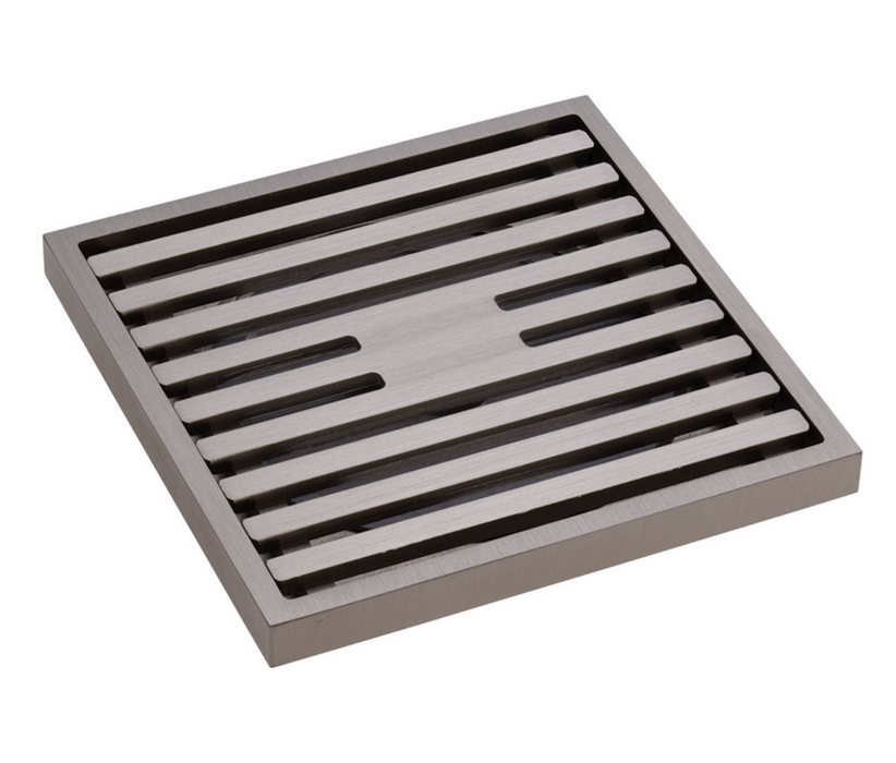 Fienza Square Slim Grate Floor Waste - Brushed Nickel