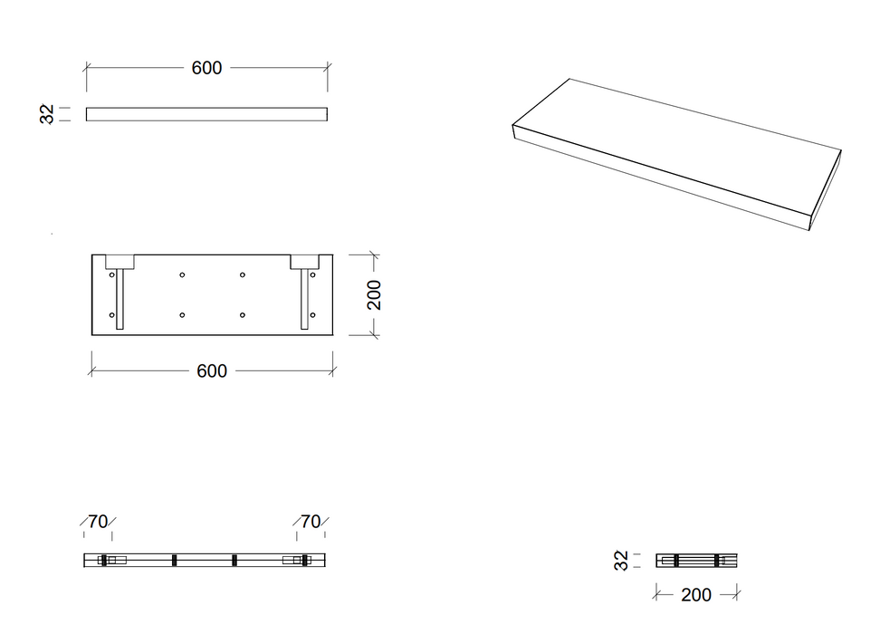 Timberline Splice Shelf - 600mm