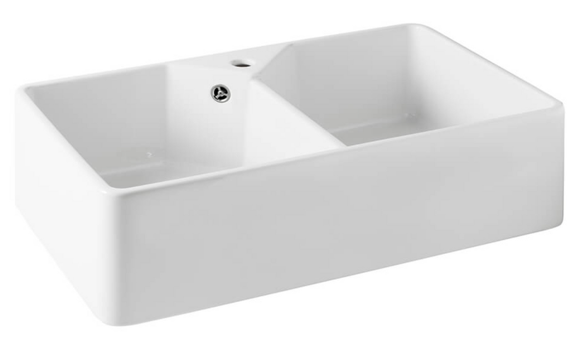 Turner Hastings Chester 80 x 50 Fireclay Double Bowl Butler Sink