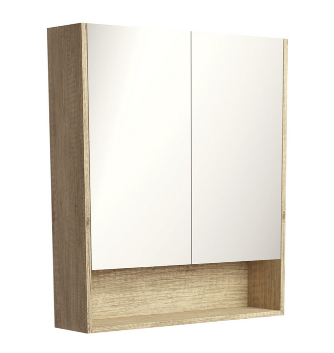 Fienza Display Shelf Mirror Cabinet - Scandi Oak - 750mm