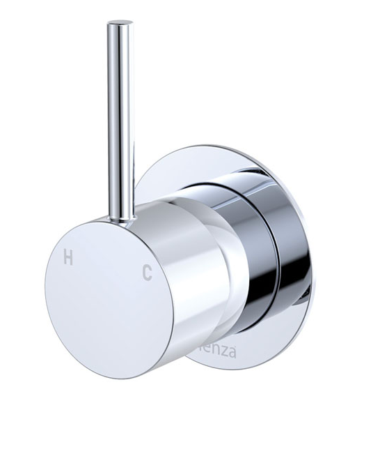 FienzaKaya Up Wall Mixer - Small Round Plate - Chrome