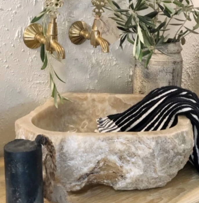 Bisque Shambala Stone Wash Basin