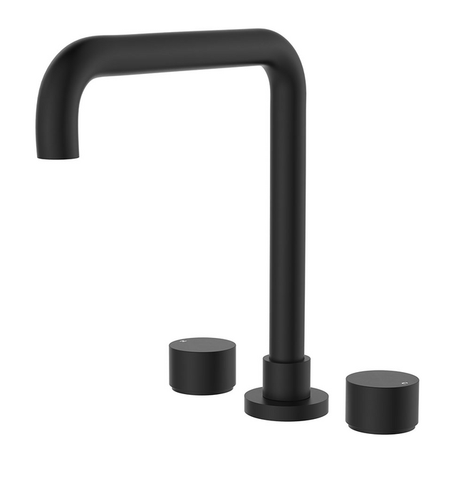 Fienza Kaya Square Basin Tap Set - Matte Black