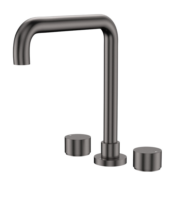 Fienza Kaya Square Basin Tap Set - Gunmetal