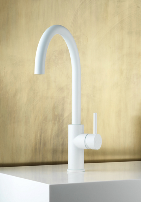 Faucet Strommen Pegasi M Curve 220 Sink Mixer - Switzrok Matte White