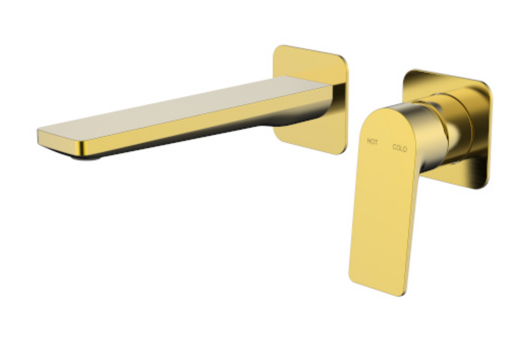 Millennium Jenex Wall Basin Mixer - Modern Brass