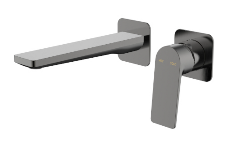 Millennium Jenex Wall Basin Mixer - Gunmetal