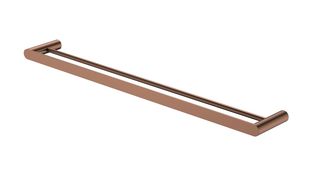 Fienza Empire Slim 800mm Double Towel Rail - Brushed Copper