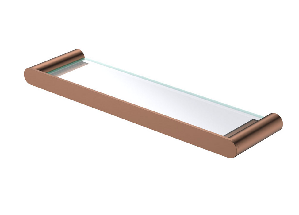 Fienza Empire Slim Glass Shelf - Brushed Copper