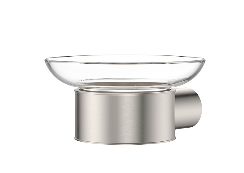 Fienza Empire Slim Glass Soap Dish - Brushed Nickel