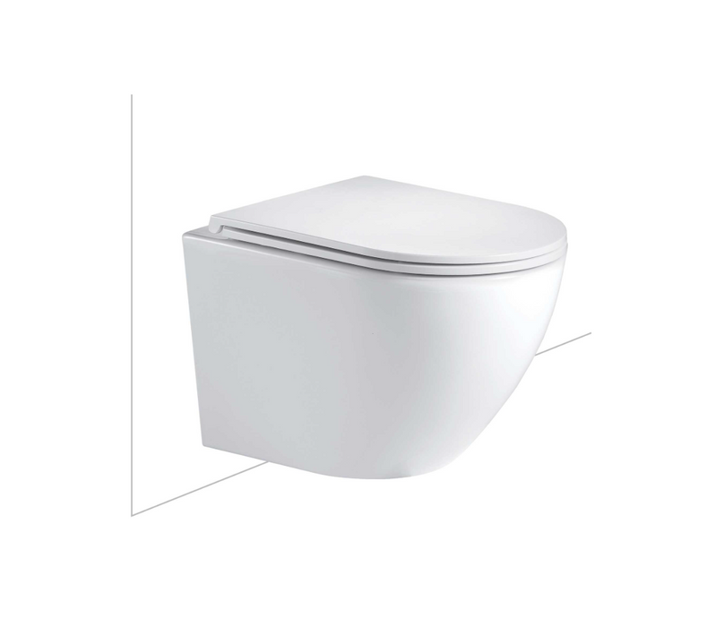 Seima Arko Wall Hung Toilet Pan & Seat - Gloss White