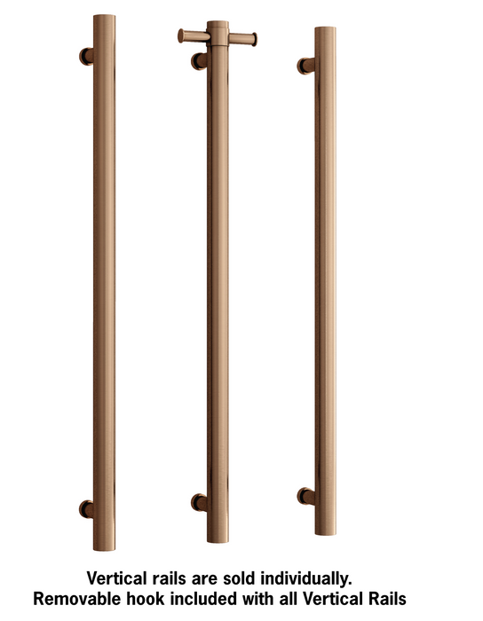 Thermogroup Round Heated Vertical Bar - Brushed Bronze