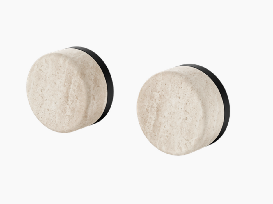 Nero Serenity Wall Top Assembly With Rome Travertine Handle - Matte Black