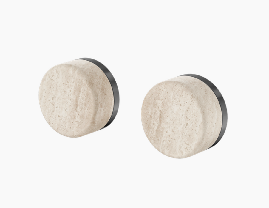 Nero Serenity Wall Top Assembly With Rome Travertine Handle - Gun Metal