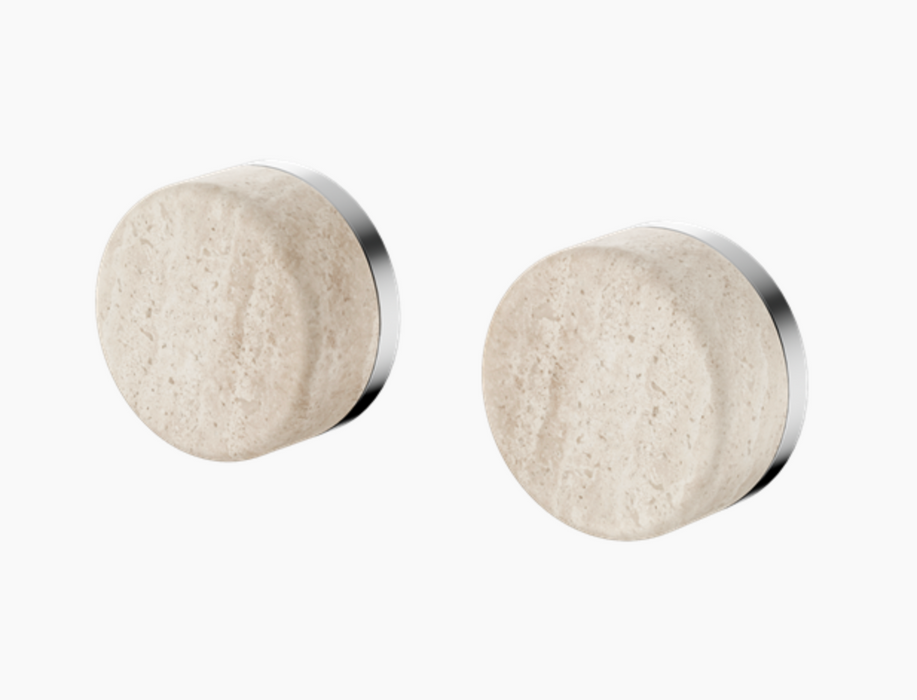 Nero Serenity Wall Top Assembly With Rome Travertine Handle - Chrome