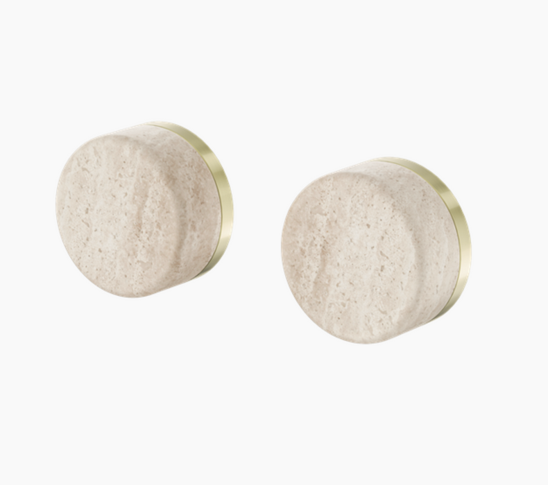 Nero Serenity Wall Top Assembly With Rome Travertine Handle - Brushed Gold