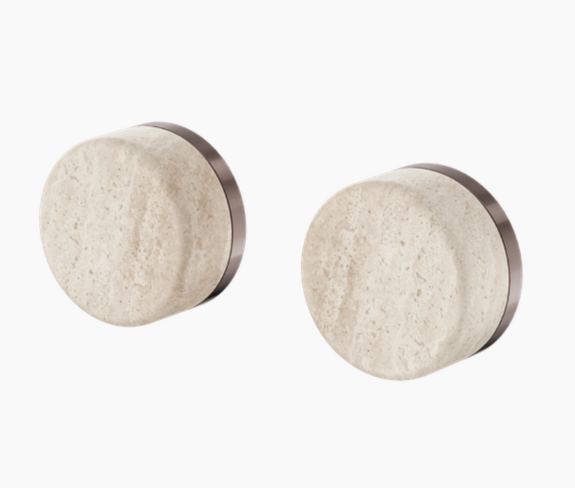 Nero Serenity Wall Top Assembly With Rome Travertine Handle - Brushed Bronze
