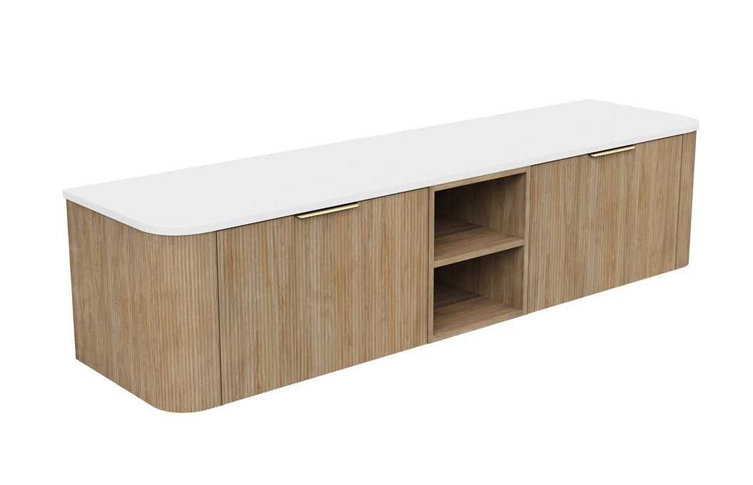 Fienza Margot Wall Hung Cabinet - Centre Shelf - Single Left Bowl - 1800mm