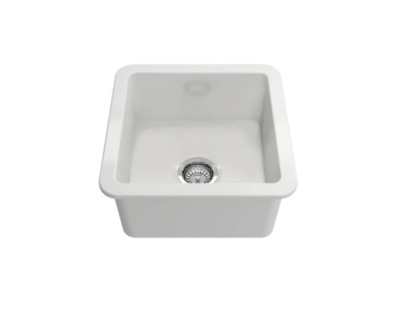 Turner Hastings Cuisine 46 x 46 Non-Overflow Sink - Gloss White