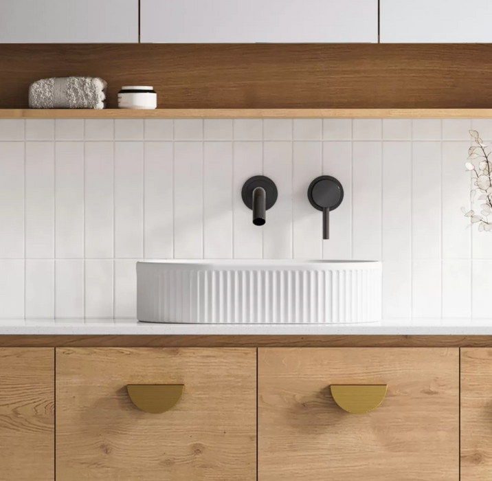Timberline Oval Fluted Basin - Gloss White