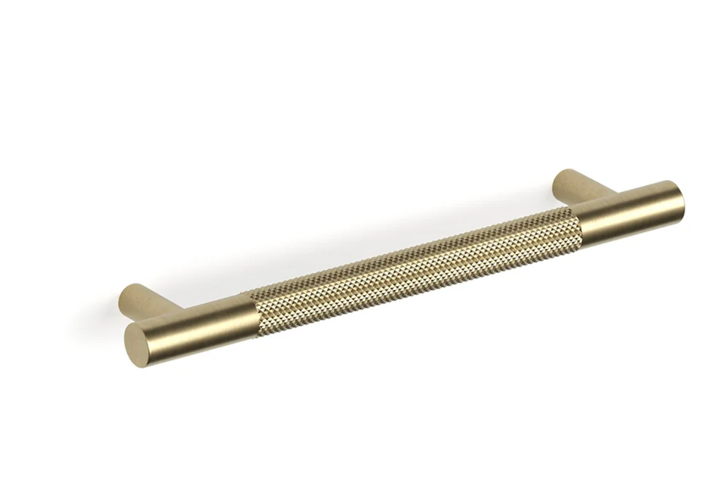 Faucet Strommen Bar Pull Centre Knurl 158 (128HS) - Raw Brushed Brass