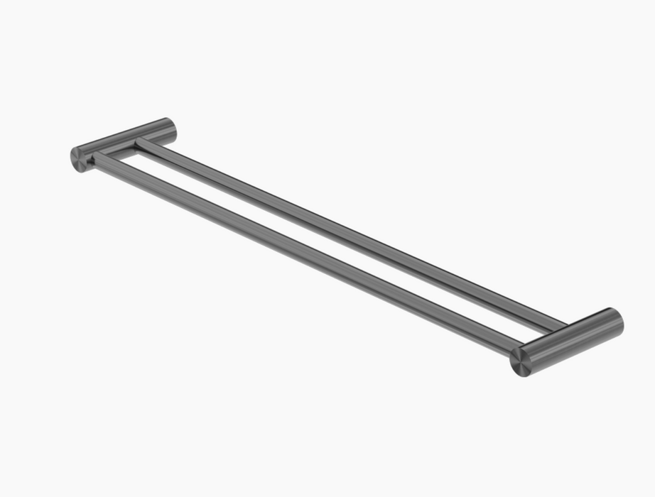 Nero New Mecca Double Towel Rail - 800mm - Gun Metal