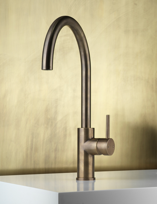 Faucet Strommen Pegasi M Curve 220 Sink Mixer - Antique Brass Light