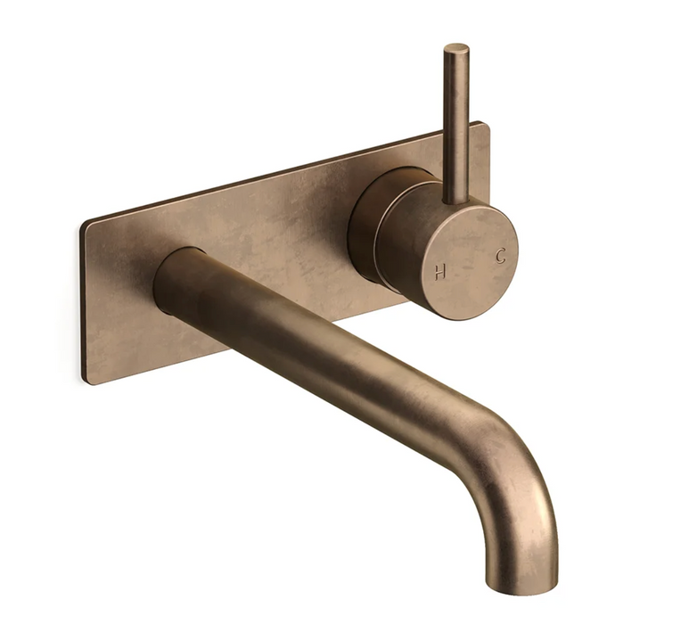 Faucet Strommen Pegasi M Back Plate Basin Mixer Set 200 - Antique Brass Light