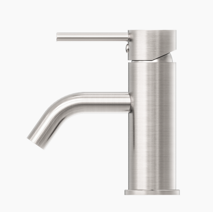 Nero Dolce Basin Mixer Curved Spout - Brushed Nickel