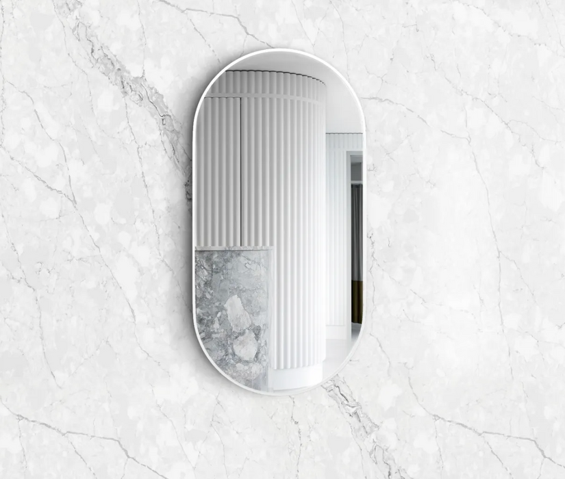 Otti Noosa 900mm x 450mm metal Frame Mirror - Matte White