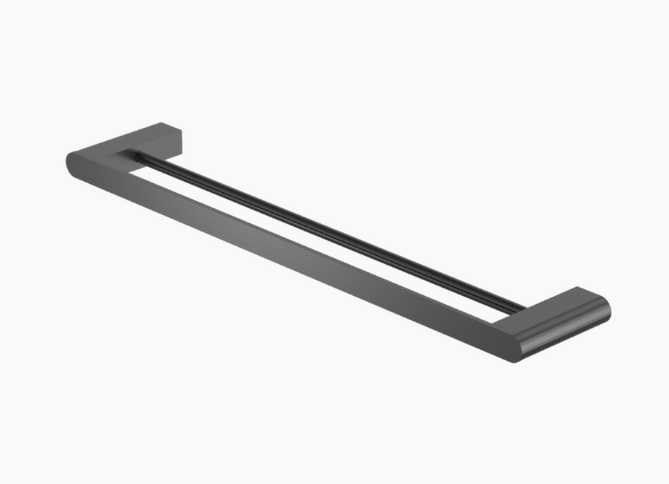 Nero Bianca Double Towel Rail - 600mm - Gun Metal