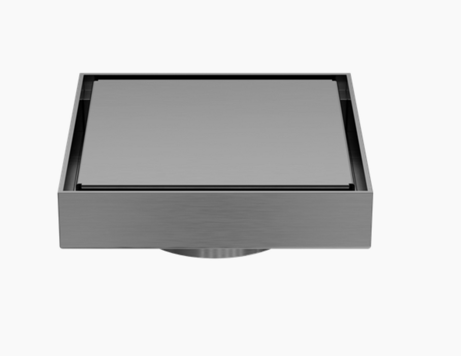 Nero Tile Insert Floor Waste - 100mm - 80mm Outlet - Gun Metal