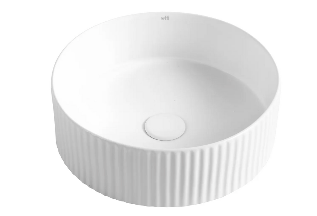 Otti Marlo Round Fluted Basin - Matte White